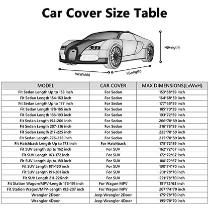 Waterproof Car Cover All Weather Snowproof UV Protection Windproof Outdoor Full Truck Cover (L Fit Truck Length(210- 230 Inch) / All black)