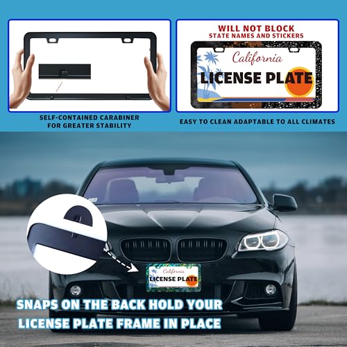 Funny Faux Abalone License Plate Frame Stainless Steel 6.3 X 12.2 Inch (Faux Abalone)