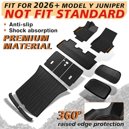 10PCS Floor Mats Full Set for 2025 2026 Tesla Model Y Juniper (Model Y Juniper | 2025+)