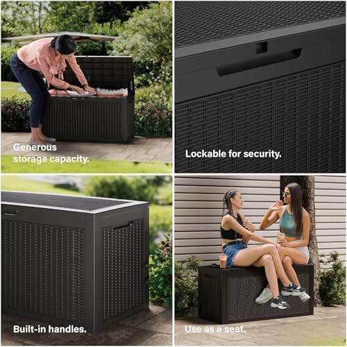 180 Gallon Resin Deck Box (Black pro / 180 Gallon)