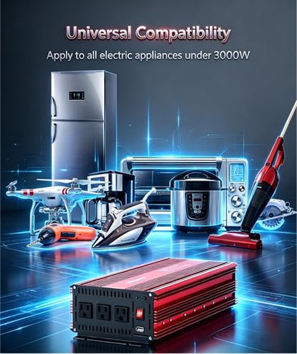 3000W Power Inverter (Red)