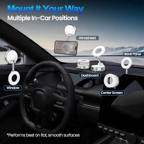 Magnetic Phone Holder for Car (White)