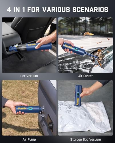 Slim V8 APEX Cordless Car Vacuum & Air Duster (Blue)