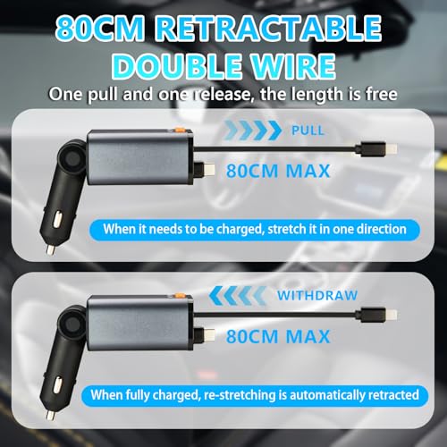 Retractable Car Charger (Black)
