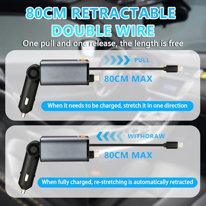 Retractable Car Charger (Black)