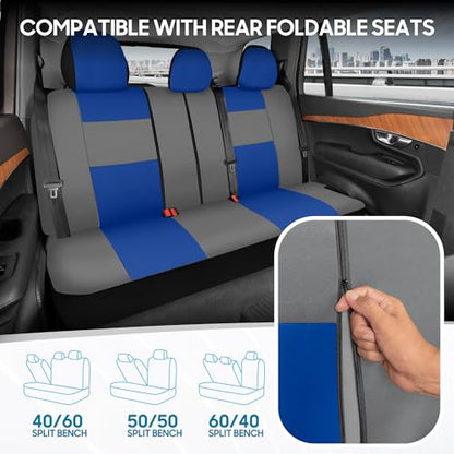 PolyPro Car Seat Covers Full Set in Blue & Gray (Blue & Gray)