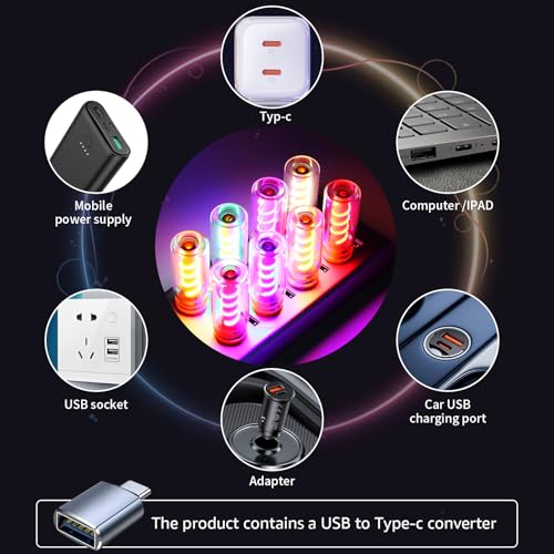 USB Light for Car (Clear-Purple)