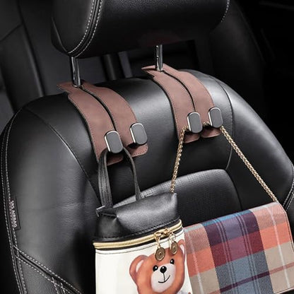 Car Headrest Hooks (Brown)