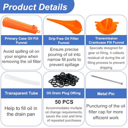 Oil Change Kit for Harley Tool (50PCS O-Rings)