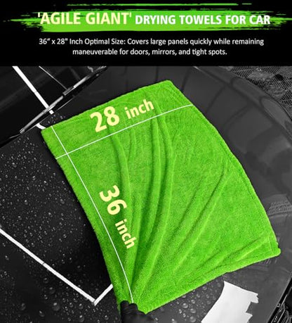 3 Pack Drying Towel Set (Green/Grey / 3 Pack)