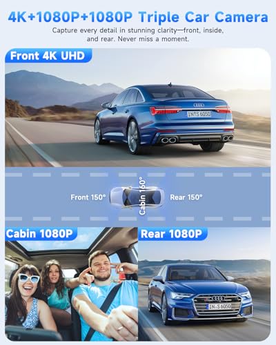 4K 3 Channel Dash Cam (C3)