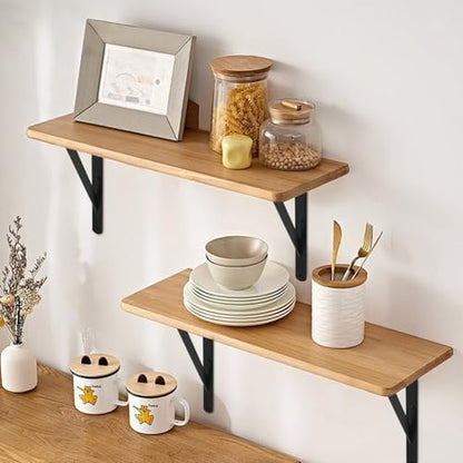 24 Pack L8 x H 6" Black Heavy Duty Shelf Brackets with Screws Metal Shelf Brackets Shelf Support Angle Brackets for Shelves L Brackets Heavy Duty Floating Shelf (24 Pack-Black / 8''x6'')