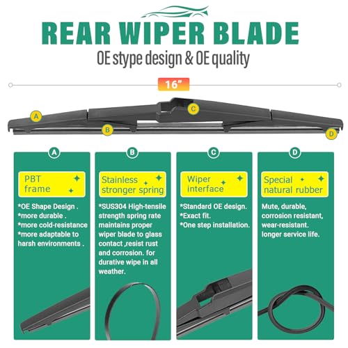 Windshield Wiper Blades Replacement for Toyota Sienna 2011 (28" 20" 16")