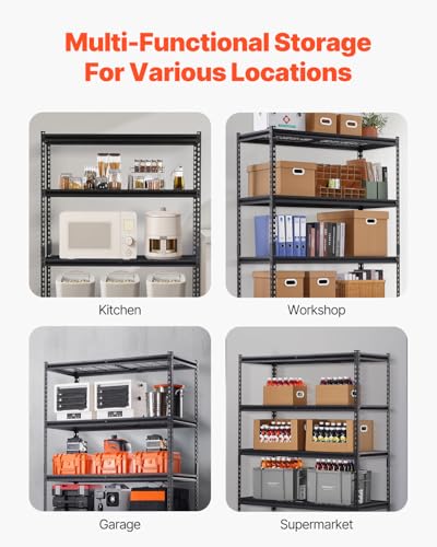Storage Shelves (Black / 20" D x 48" W x 72" H)