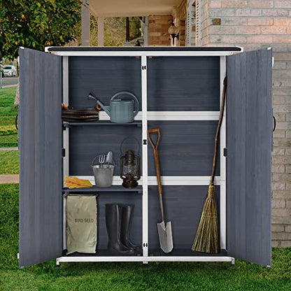Outdoor Storage Cabinet with Shelves (Gray)