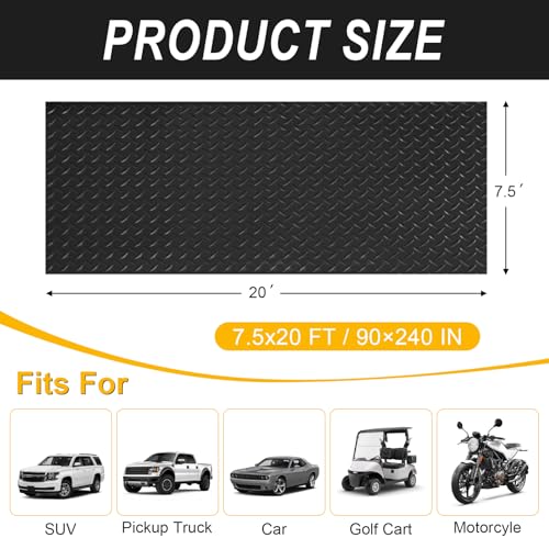 7.5x20 FT Garage Floor Mat (Black / 7.5x20 FT)