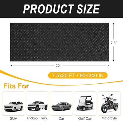 7.5x20 FT Garage Floor Mat (Black / 7.5x20 FT)