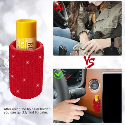Upright Car Chapstick Holder (Red)