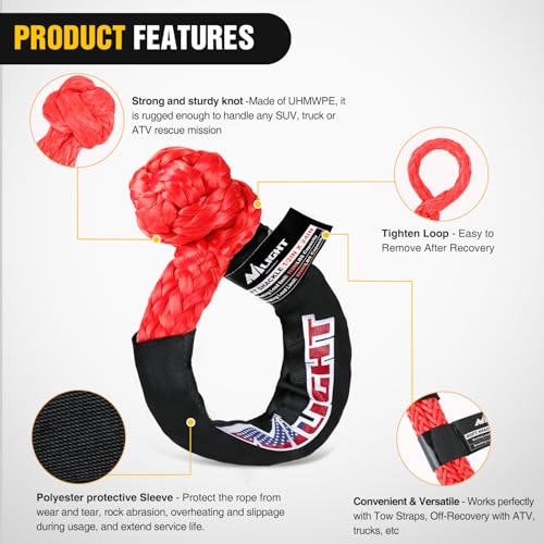 2PCS Synthetic Soft Shackles 1 (2Pcs Soft Shackles Red)