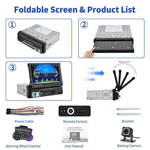 7'' Single Din Carplay Car Stereo (USB, Carplay)
