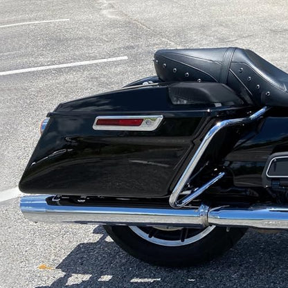 Motorcycle Saddlebags Hard Saddle Bags For Harley Touring 2014 (Vivid Black W/ Chrome Latches)