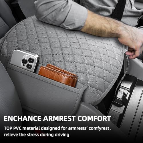 Center Console Cover for Honda Pilot 2009 (Gray with 2 Pocket)