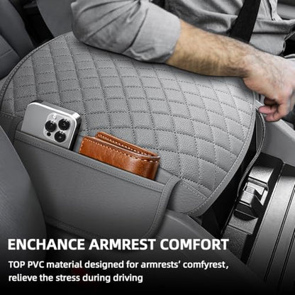 Center Console Cover for Honda Pilot 2009 (Gray with 2 Pocket)