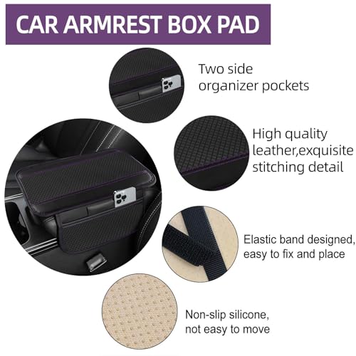 10 PCS Leather Car Seat Covers Front Seats Set (Steering Wheel Cover Set / Black and purple)