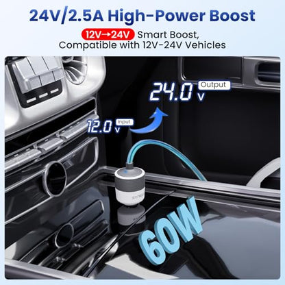 for Starlink Mini Car Adapter 12V to 24V Step Up Converter (Adapter Only / White)
