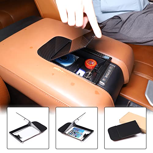 Car Armrest Hidden Storage Box Compatible with Toyota Tundra 2014 (Carbon Fiber Pattern)