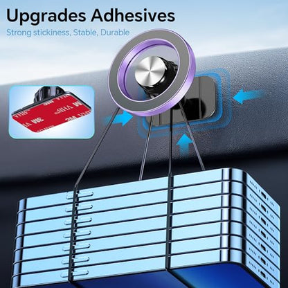 for Magsafe Car Mount【20 Strong Magnets】Magnetic Phone Holder for Car Phone Holder Mount Dash Mounted Holders Cell Phone Holders for Your Car Accessories for Women Men for iPhone 17 16 15 14 (Violet)