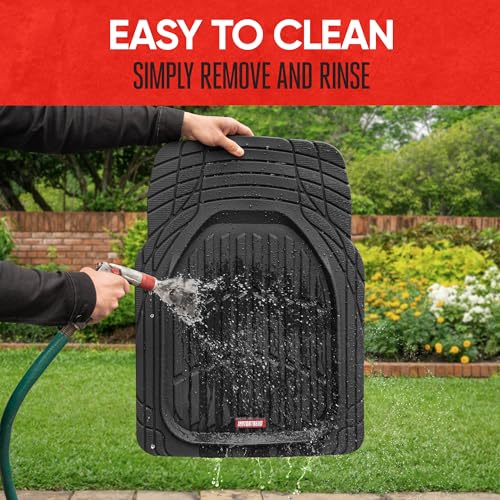 FlexTough Floor Mats for Cars (Full Set (Full Size) / Black)