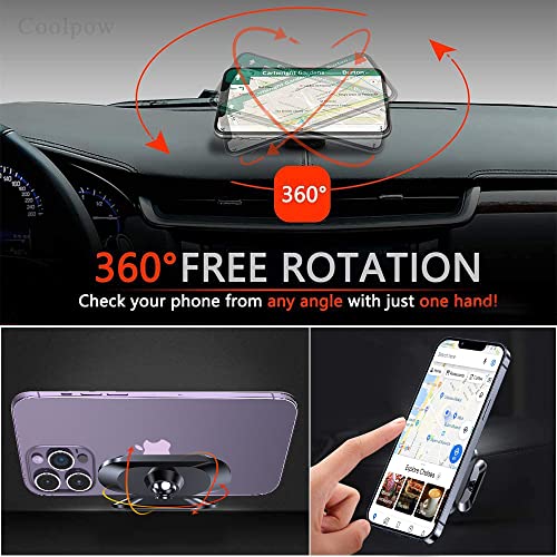 2 Pack】 Magnetic Phone Holder for Car【Super Magnets】Carmount 2.0 Magnetic phone Mount【360°Rotation】Universal Dashboard Cell Phone Holders for Your Car Phone Mount for Car Mount for iPhone & All Car