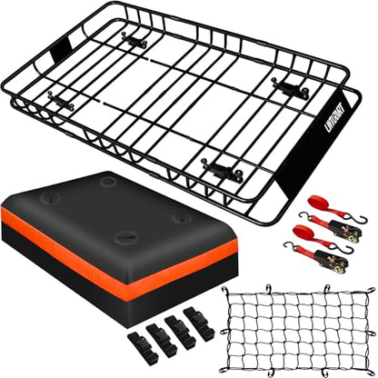 Roof Rack Cargo Basket 54"X36"with Cargo Bag and Net (ROOF BASKET AND BAG)