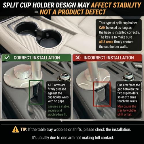 Car Desk for Laptop 360° Rotating Tesla Tray with Cup Holder Phone Stand (𝗦𝗾𝘂𝗮𝗿𝗲 · White / 𝗔𝗺𝗮𝘇𝗼𝗻 𝗖𝗵𝗼𝗶𝗰𝗲)
