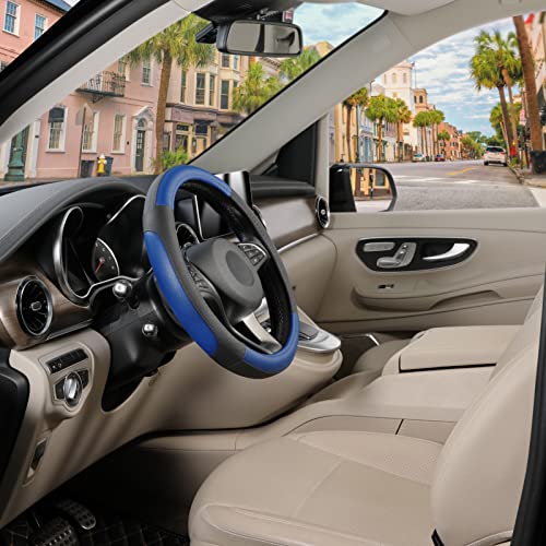 Steering Wheel Cover 14.5 (Standard size[14 1/2''-15''] / Black and Blue)
