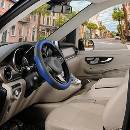 Steering Wheel Cover 14.5 (Standard size[14 1/2''-15''] / Black and Blue)