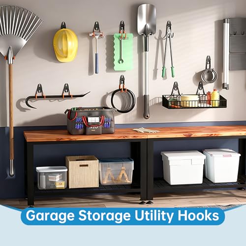 Garage Storage Utility Hooks (6 Pack-Black)