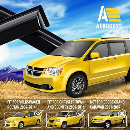 Extra Durable Window Deflectors Tape (For Dodge Grand Caravan 08-20 Tape-on)