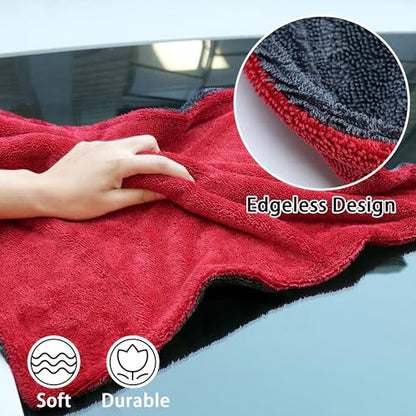 1000GSM Car Drying Towel (Red / 18"*24")