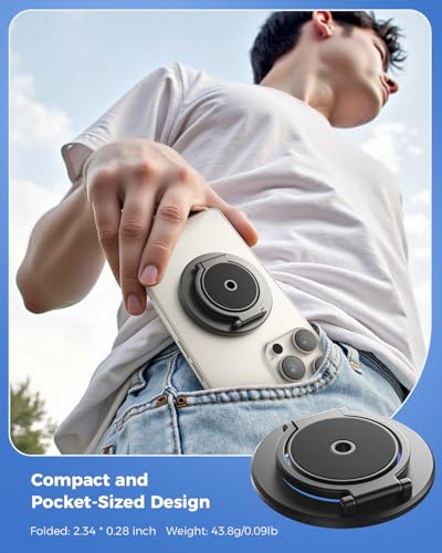 Dual Magnetic Phone Ring Holder (BK-Screw Hole)