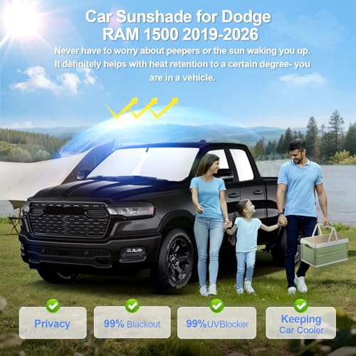 6PCS Car Window Shades for Dodge RAM 1500 Crew Cab 2019 (For RAM 1500 2019-2026)
