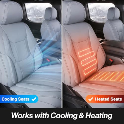 Premium Custom Fit Truck Car Seat Covers Full Set Seat Waterproof (X60 (See Vehicle Size Chart) / Full Set - Gray)