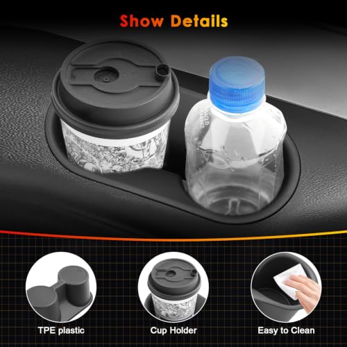 2-Pack) for 2026 Palisade Third-Row Side Cup Holder Insert for 2026 Hyundai Palisade TPE Cupholder Organizer Expander Anti-Spill Drink Holder Accessories