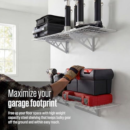 Steel Garage Wall Shelves 2 (12"x36" (2-Pack) / White)
