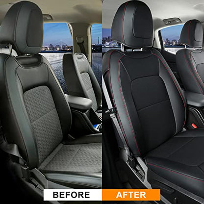 2 Front Chevy Colorado Seat Covers ((2015-2022) Font Only / Black&Red)