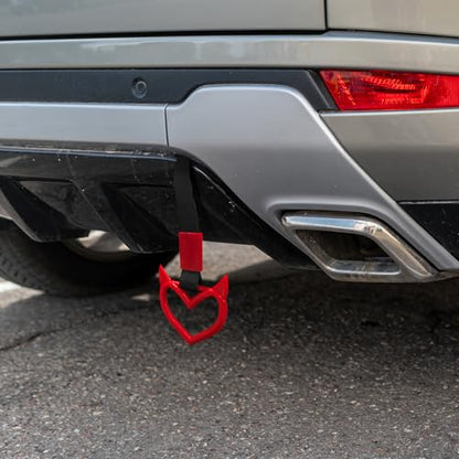 2 Pcs Devil Heart Shaped Car Handle Strap (Red)