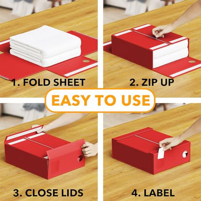 9 Pack Bed Sheet Organizers and Storage (9 pcs / Red)