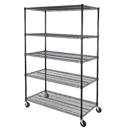 UltraDurable 5 (Black / 5-Tier Shelving, 48" W x 24" D)