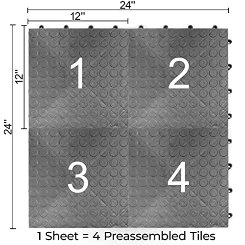 SnapLock GarageDeck 12"x12" Interlocking Garage Floor Tiles (24 Pack / Graphite)